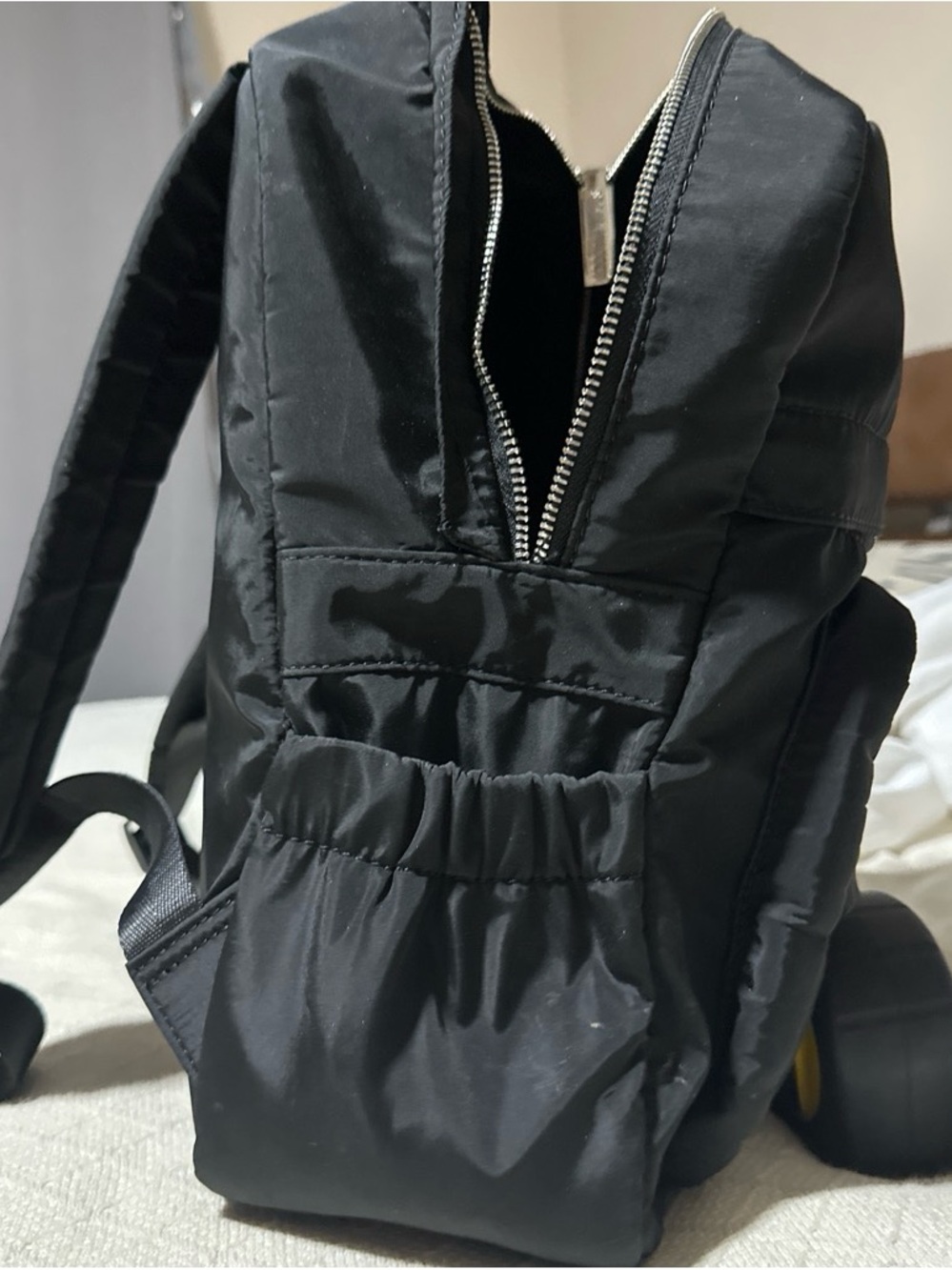 Steve Madden Black Quilted-Pattern Interior Men's Backpack